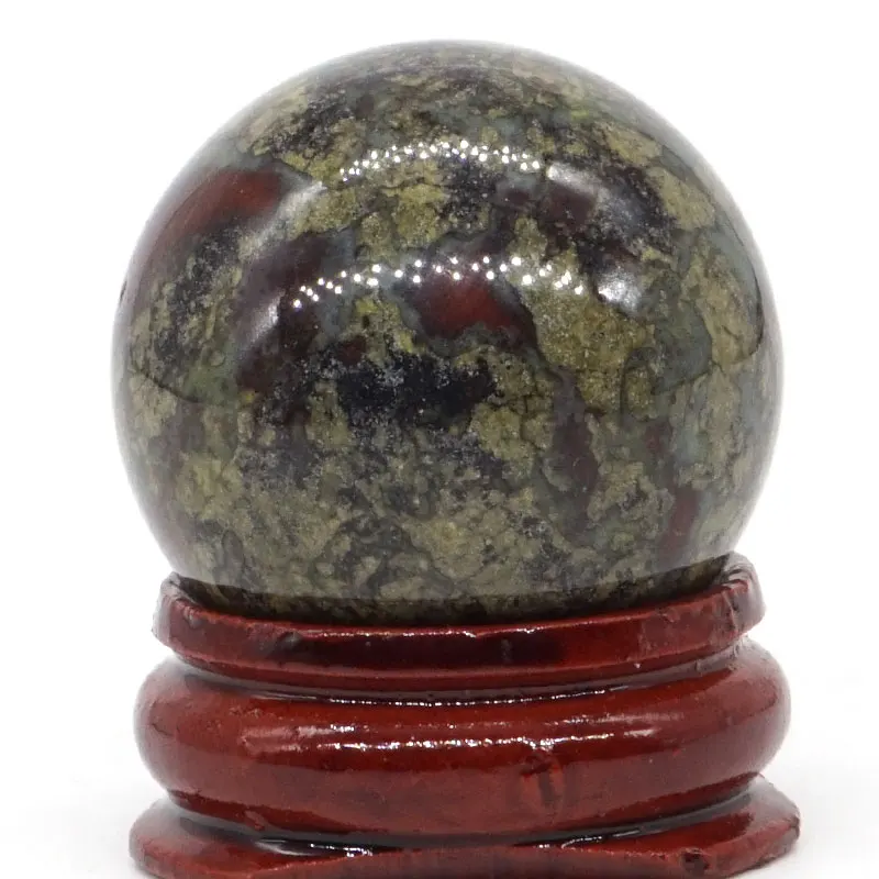 

Natural Dragon Blood Stone Natural Mineral Quartz Sphere Hand Massage Crystal Ball Healing Feng Shui Home Decor Accessory 30mm