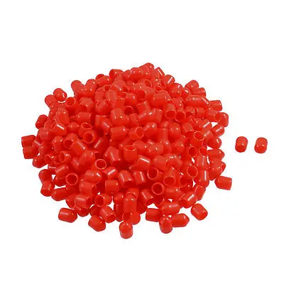 

400 Pcs 6mm Inner Diameter Red PVC Slip Pipe End Caps Cover Fittings