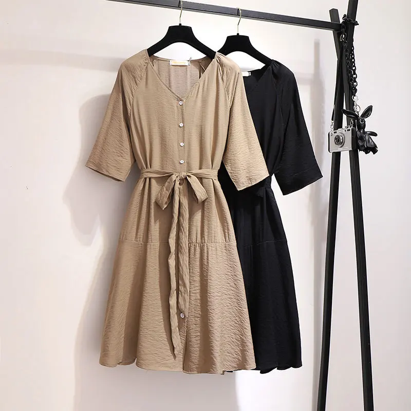 2XL 6XL 2019 летнее женское платье большого размера повседневное Большие размеры