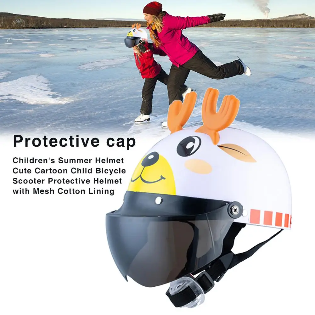 Детский летний шлем милый мультяшный детский шлем велосипедный скутер защитный шлем с сетчатой хлопковой подкладкой