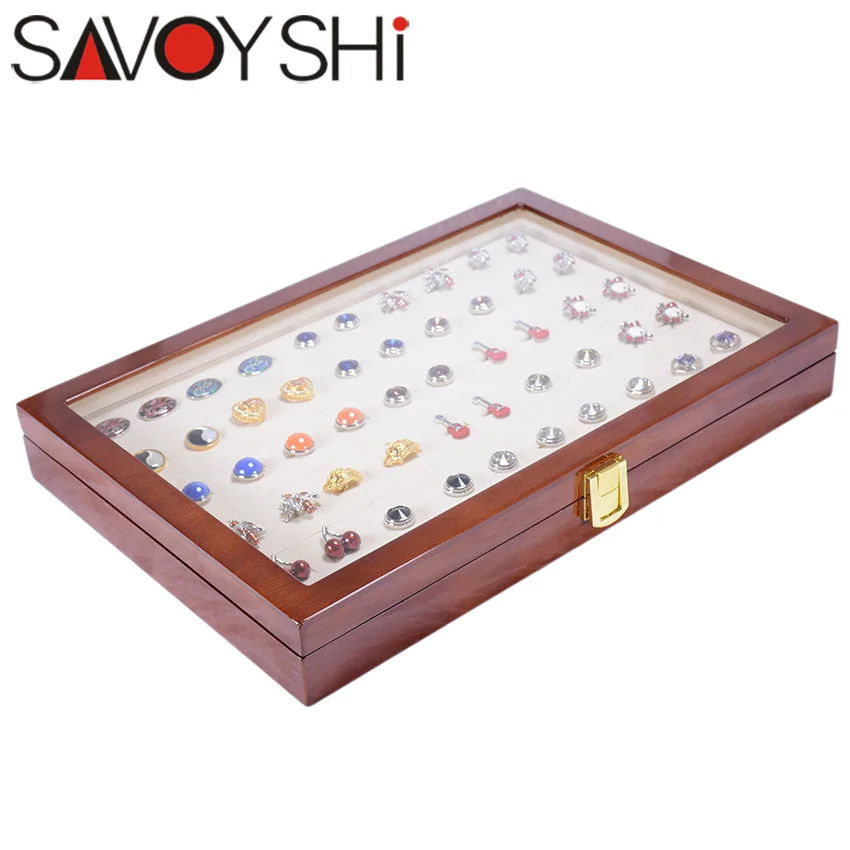 Роскошная стеклянная коробка SAVOYSHI 50 пар шкатулка для ювелирных изделий