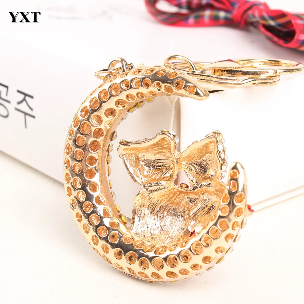 Цепочка брелок с подвеской в виде месяца|bag key chain|cat keyringpurse pendant |
