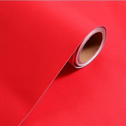 Водонепроницаемый матовый самоклеющиеся обои Съемный чистый цвет виниловые наклейки на стену домашний декор мебель для спальни контактная бумага - Цвет: Matt Red
