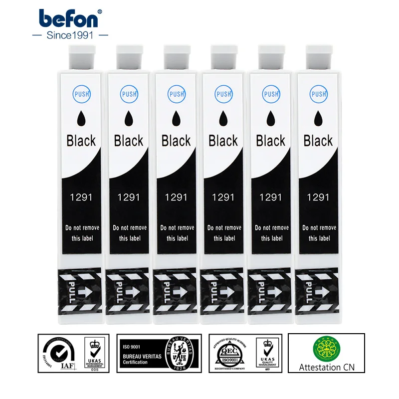 Картридж с черными чернилами befon сменный для Epson T1291 T 1291 12XL 12 XL Stylus SX420W SX425W SX525WD