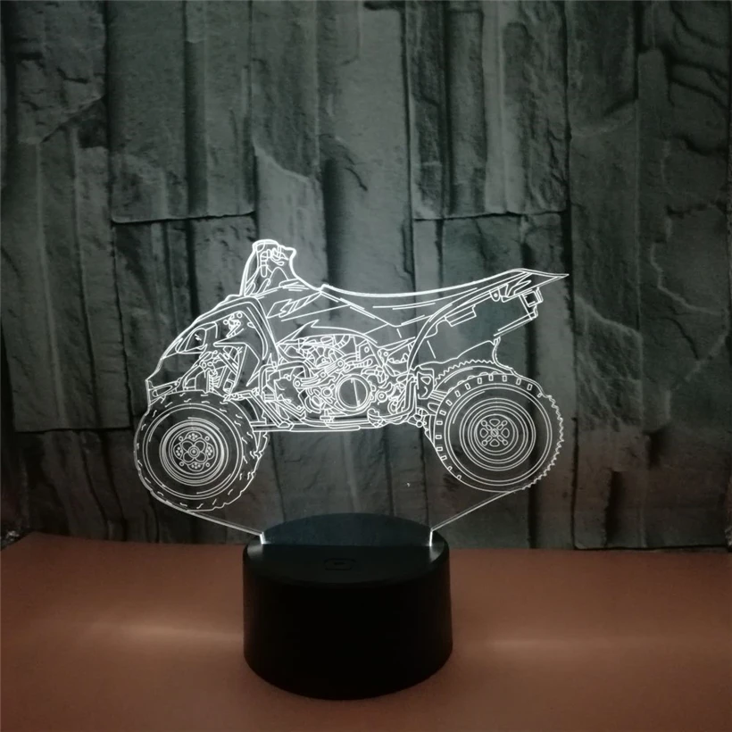 Модель мотоцикла 3D иллюзия ночник светодиодная лампа USB сенсорный 7 цветов