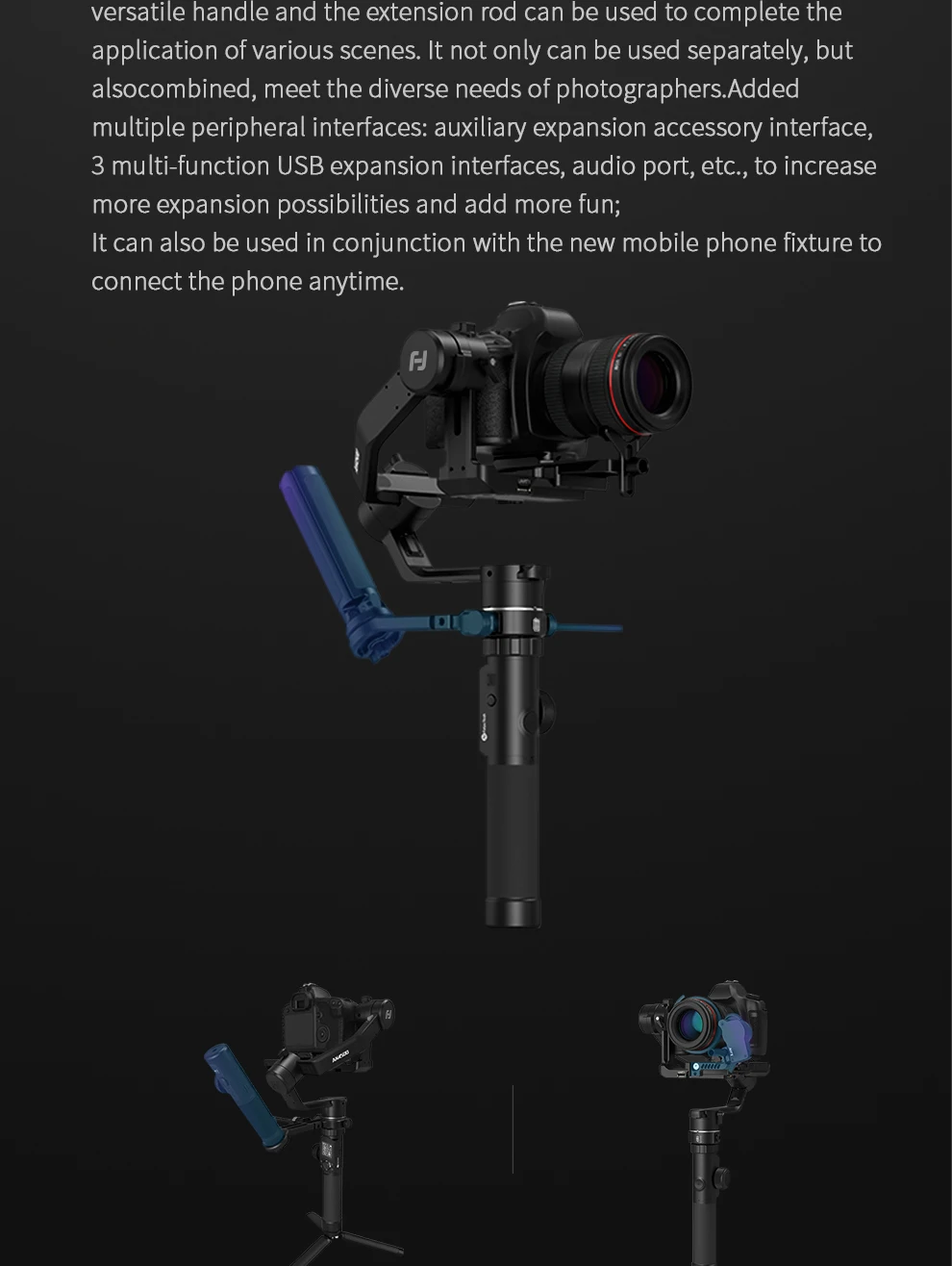 FeiyuTech AK4500 Камера Stailizer 3-осевой портативный монопод с шарнирным замком для sony/Canon/Panasonic/Nikon, вес нагрузки, 10.14lb