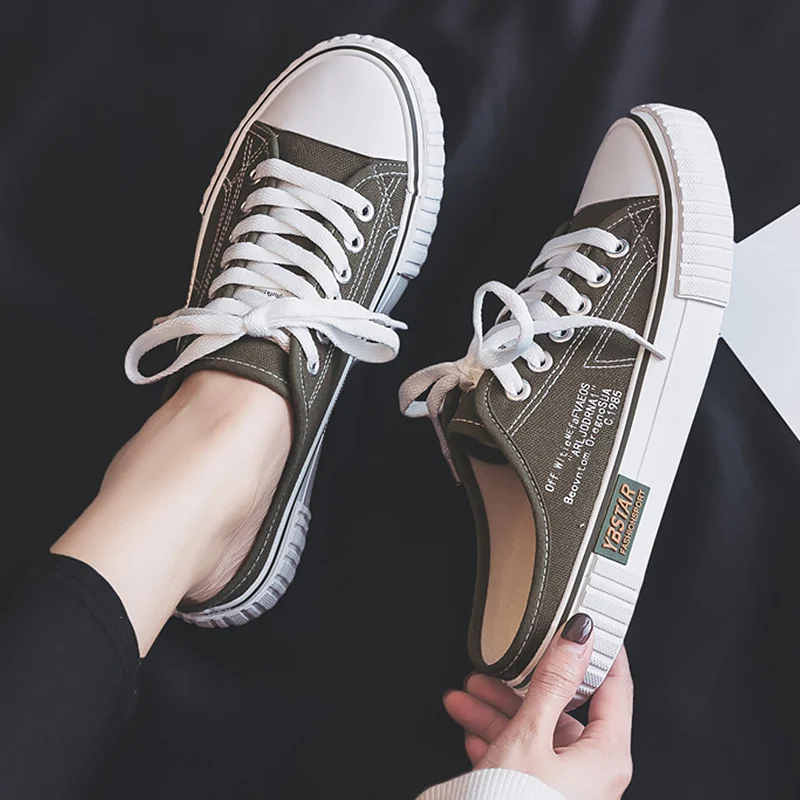 Женские кроссовки весна/осень Прямая поставка повседневная парусиновая Обувь На