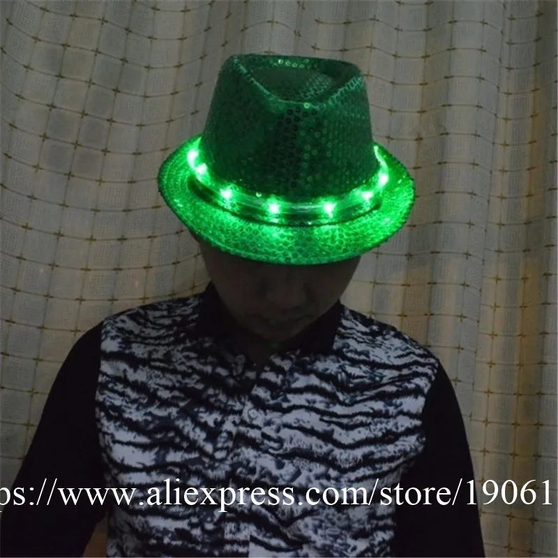 Модная светодиодная шляпа для вечеринок светящаяся мигающая Кепка фетровая в