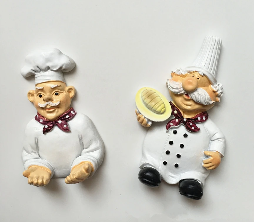 

Hand-painted Cartoon Cute Chef Refrigerator Magnet High-grade Resin Fine Fridge Magnets Home Decortion Magnetic Stickers