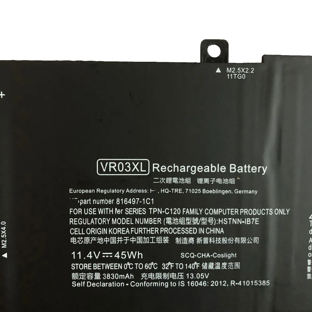 11,4 V 45wh VR03XL VR03XL ноутбук Батарея для hp 13-D023TU 13-D024TU 13-D025TU 13-D046TU 816497-1C1 HSTNN-IB7E TPN-C120