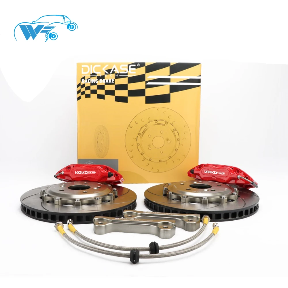 

kokoracing WT7600 abs brake kit 4 pot auto brake rotor 300*24mm drilled dis brake rotors use for Bmw 320i E90 2009