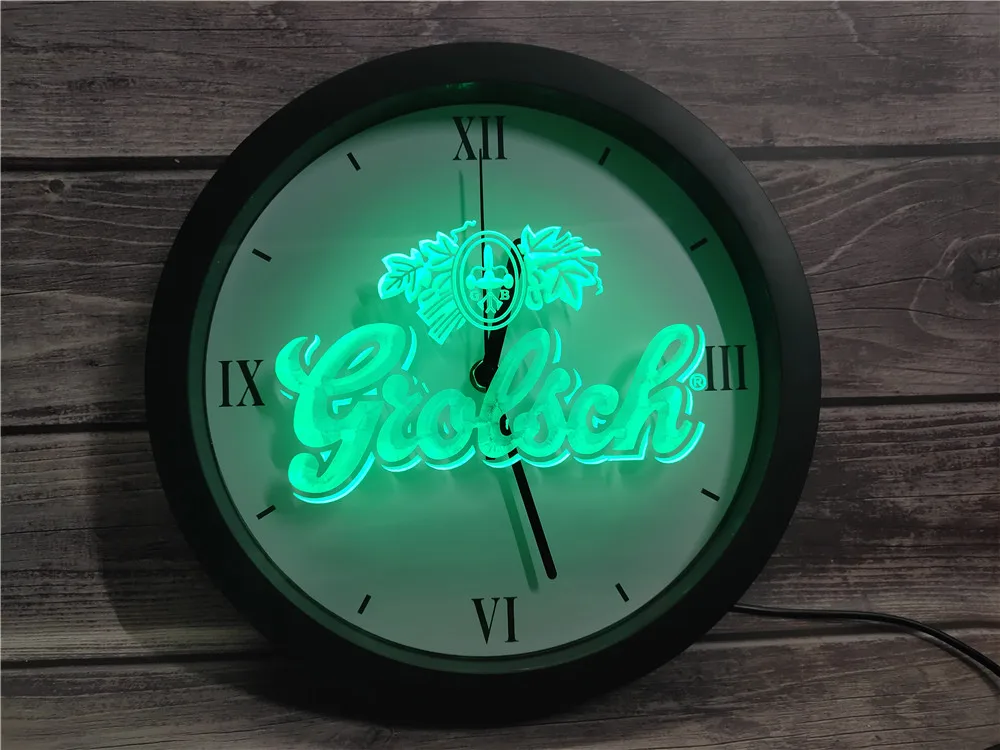 

Grolsch пивной бар Паб Клуб APP RGB 5050 светодиодные неосветодиодный вывески настенные часы
