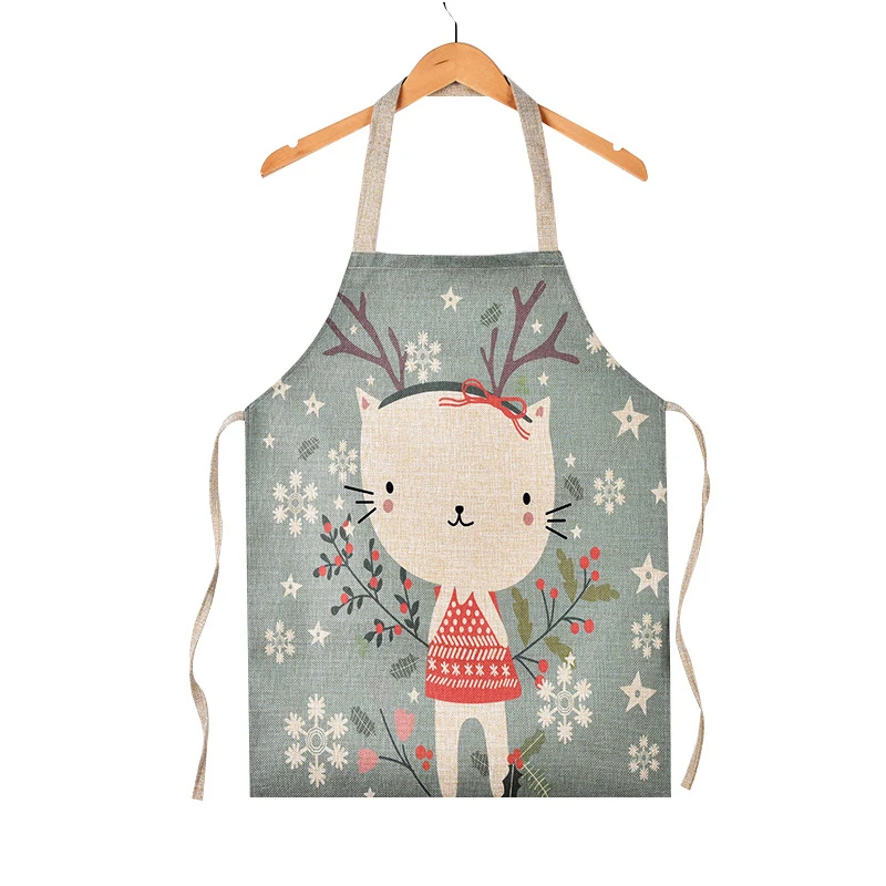 Креативные льняные фартуки без рукавов для родителей милые с изображением
