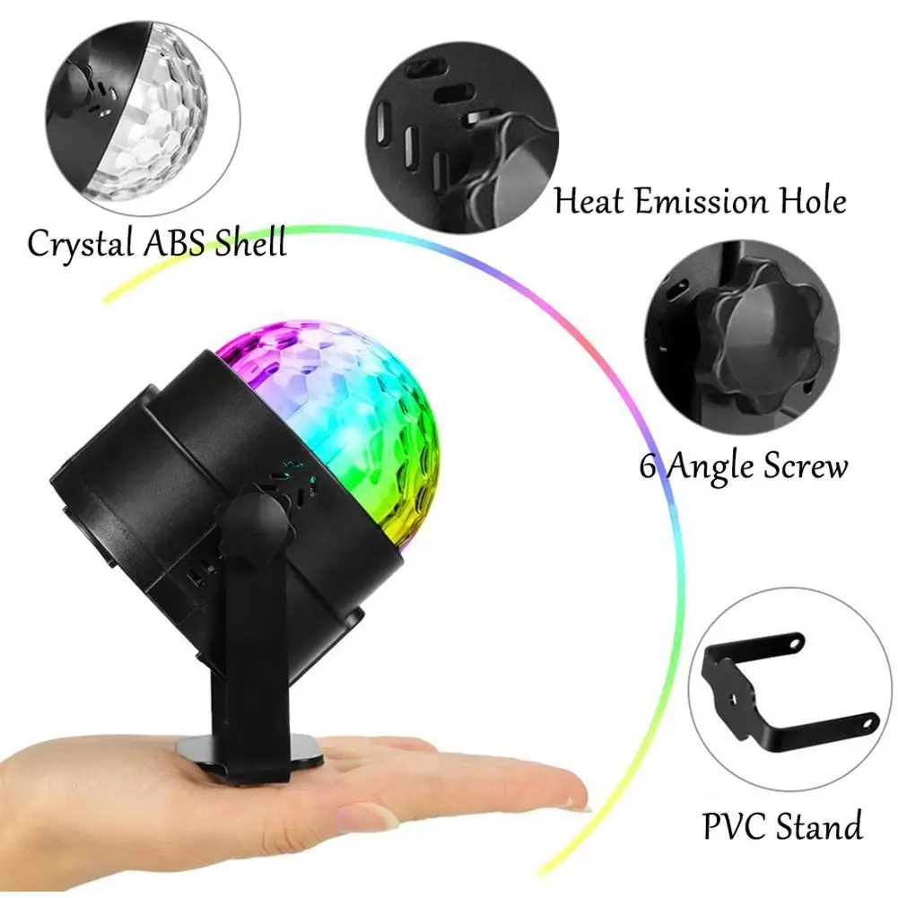 DSstyles 2 шт. LED 3 Вт RGB мини сценическая лампа магический шар Светильник проектор клуб
