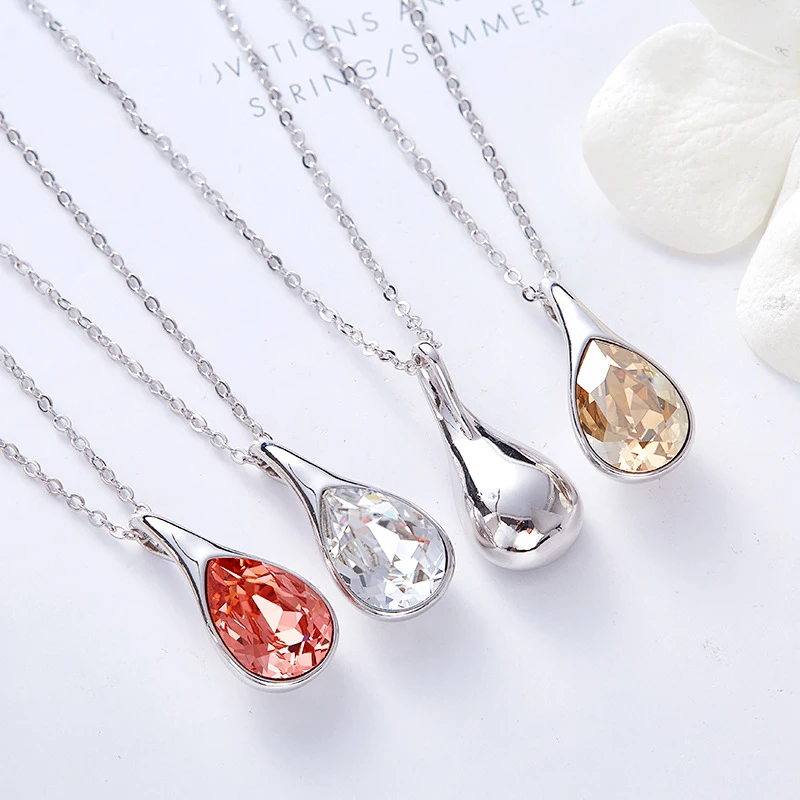 Malanda Water Drop Pendant Necklaces For Women New Fashion Crystals From Swarovski Necklace Elegant Wedding Party Jewelry Gift