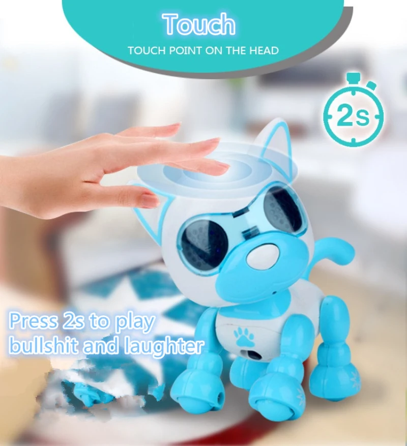 Educational toys Electric pet dog robot With Touch Sensor Recording Snore Blow Led Light Child Toys Gift VS Walk Dinosaur | Игрушки и