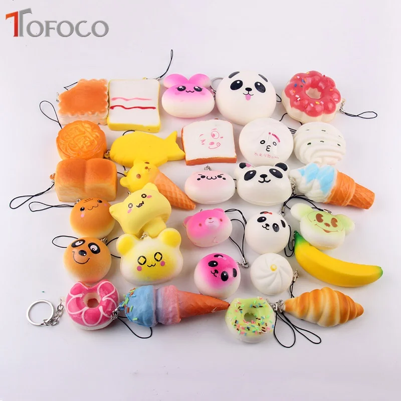 TOFOCO Новый 10/15/20 шт Kawaii Сжимаемый пончик мороженое панда торт сжимаемая еда
