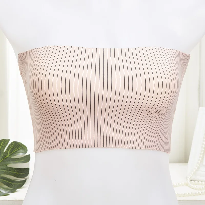 Розовый Summer Women Sexy Bra Casual Tank Top Sexy Wrapped Chest Bras Strapless Crop Tops - Цвет: Розовый