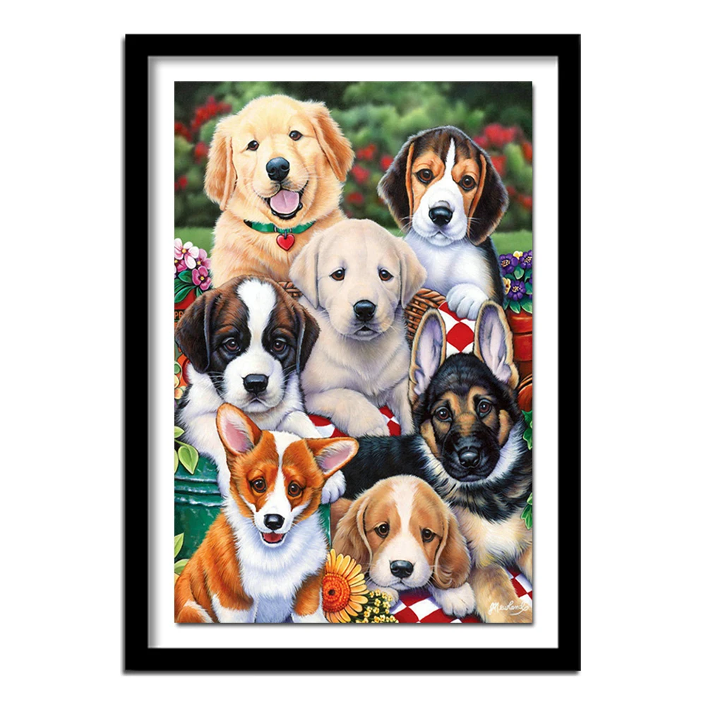 Полная квадратная Алмазная вышивка собака узор горный хрусталь рукоделие Diy