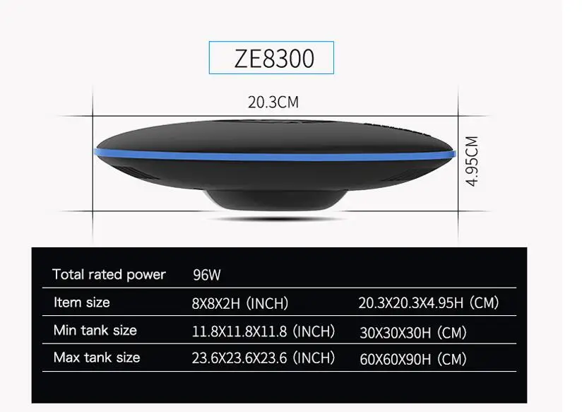 Zetlight UFO ZE 8000 8200 8300 аквариум полный спектр морской воды коралловый риф для аквариума aquario лампа. Мобильный телефон wifi контроль - Цвет: ZE8300