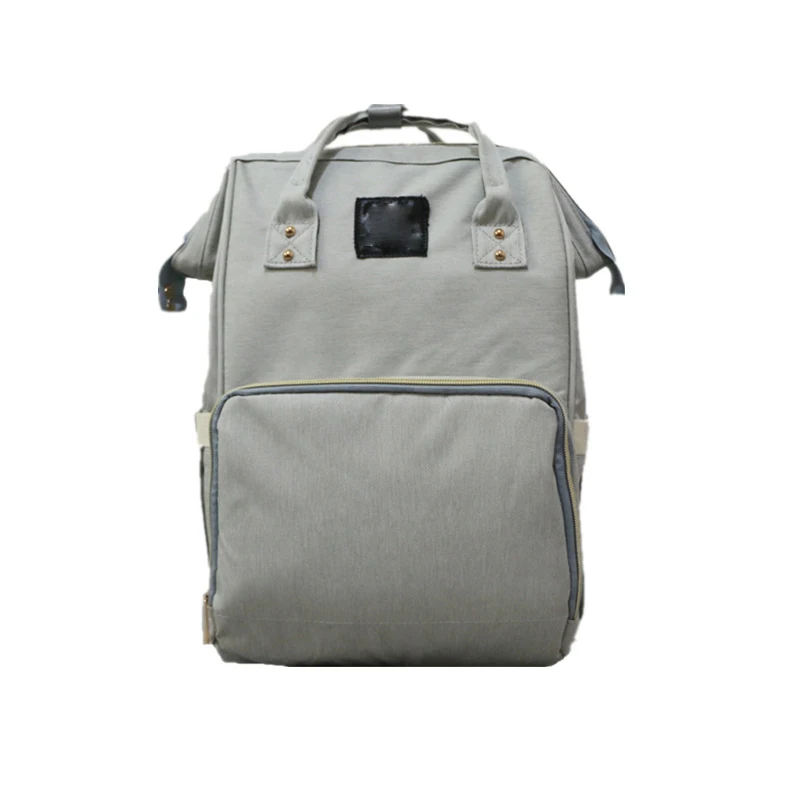 Light gray Модная сумка для подгузников для мам и мам, Большая вместительная сумка для детских принадлежностей, рюкзак для путешествий, дизайнерская сумка для ухода за ребенком - Цвет: Light gray