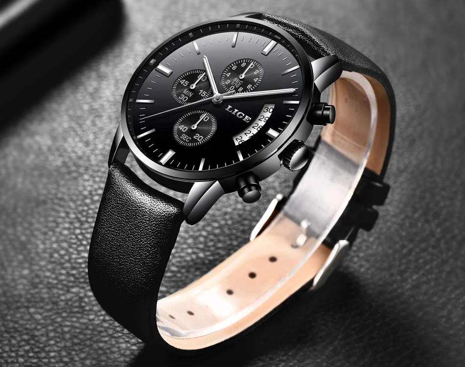 Relojes hombre LIGE Роскошные Брендовые мужские часы спортивные водонепроницаемые кварцевые часы модные деловые мужские кожаные часы relogio masculino