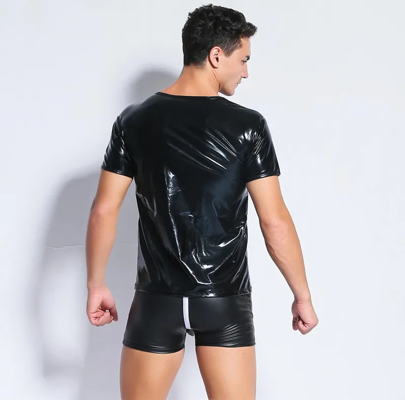 Пикантные размера плюс для мужчин нижнее белье Топ на бретелях мужские латексные