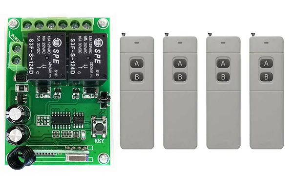 Дистанционный выключатель с дальним радиусом действия 3000 м DC24V 2CH 10A реле