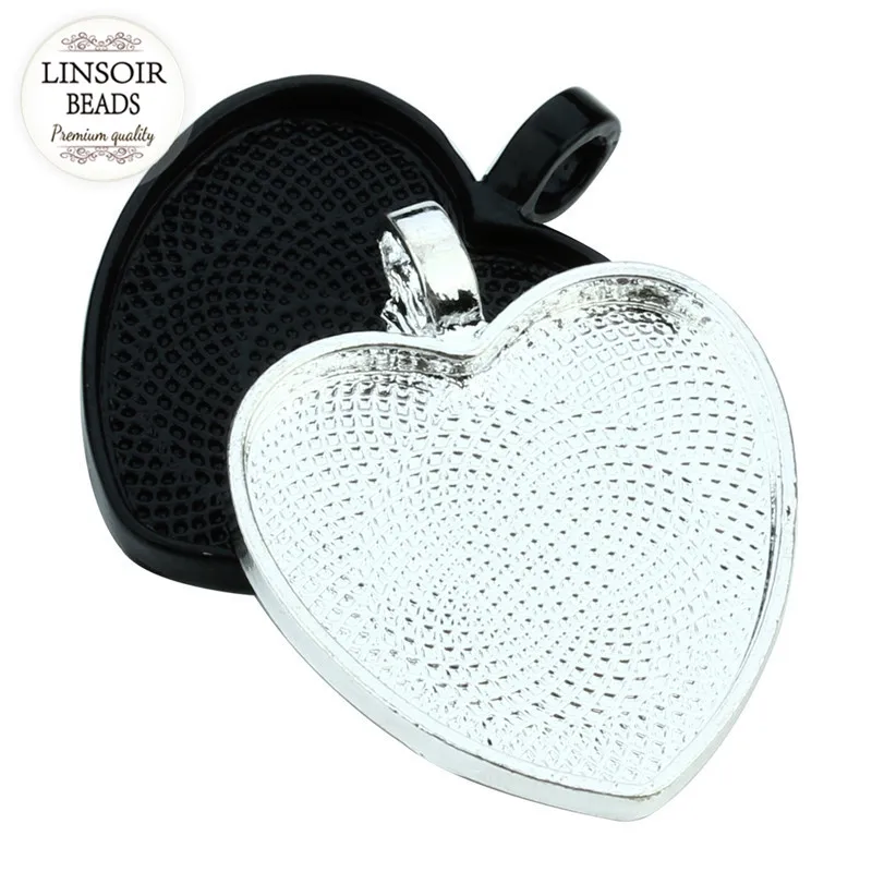 5 шт./лот 25 мм ожерелье в форме сердца с подвесками для женщин золотое черное