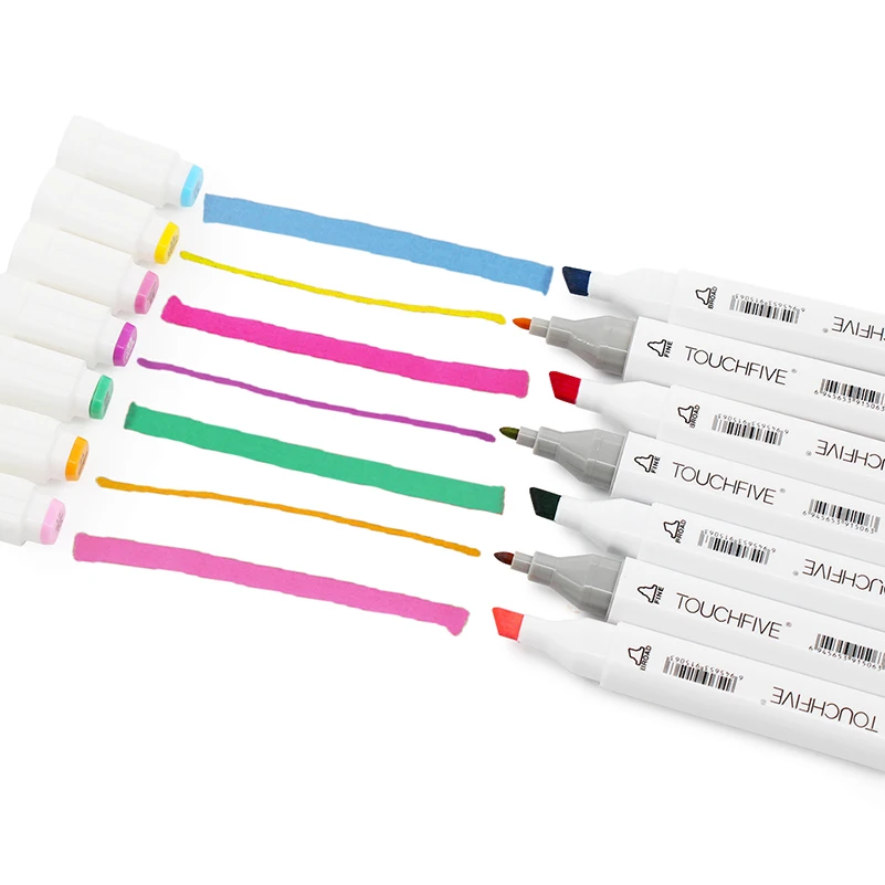Пользовательские цвета TouchFive Маркеры Ручка с двойной головкой спирт мягкий и