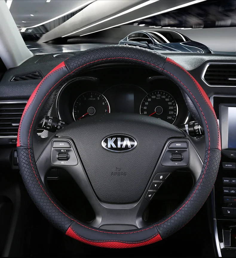 Верхний слой кожаный руль чехлы для Kia Soul Forte Cerato Cadenza K7 cee 'd Optima Magentis K5 Picanto Morning Ray Rio5