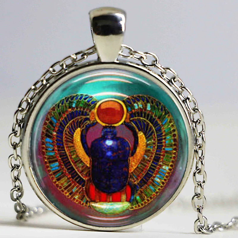 Ожерелье с подвеской скарабей ожерелье из стекла и | Украшения аксессуары