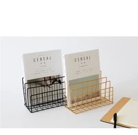 1pc new nordic style grid wrought iron newspapers periodicals rack book magazine file desktop storage rack jl 221