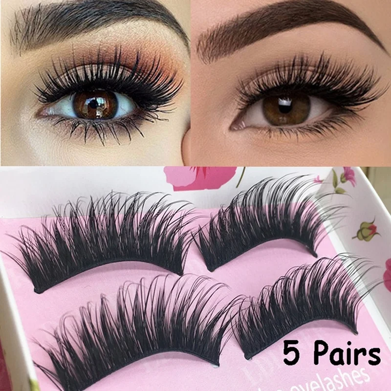 5 пар натуральные накладные Искусственные ресницы длинные толстые Макияж 3D