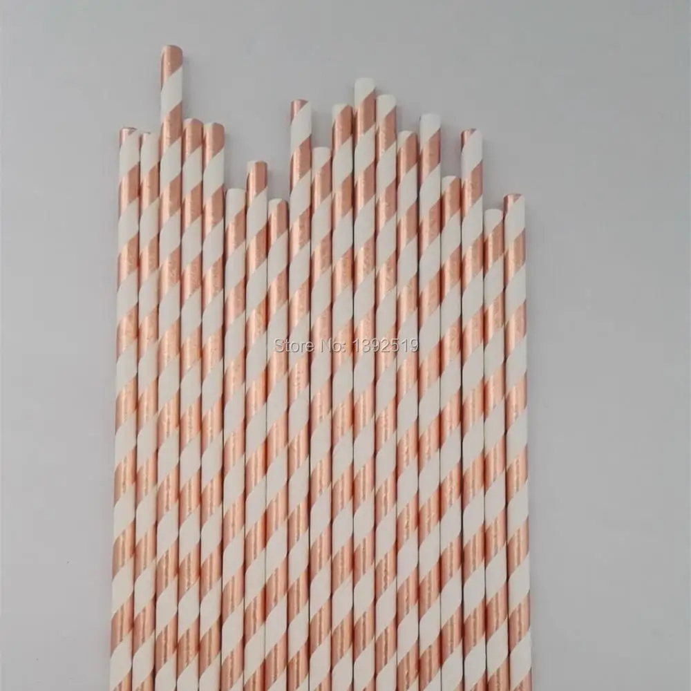 Бесплатная доставка 1000 шт красочные розовые золотые бумажные соломки для питья