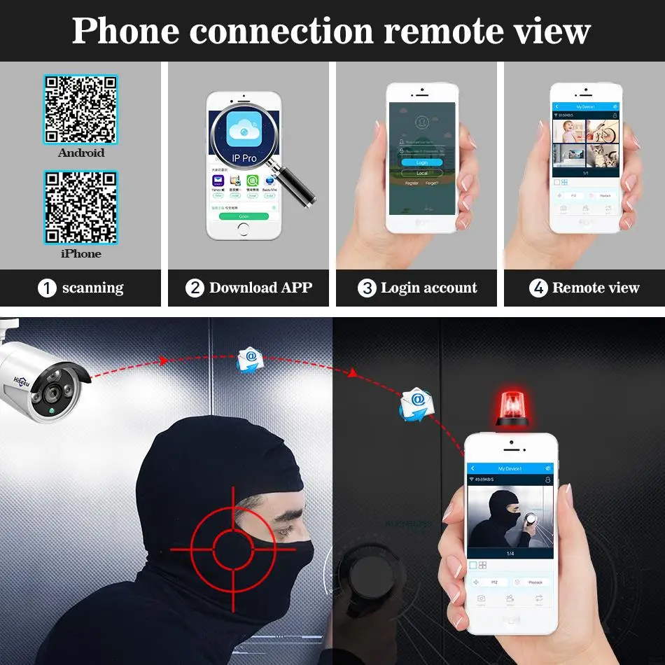 Hiseeu 10 дюймов Displayer 4CH 960 P Беспроводной CCTV Системы NVR IP Камера водонепроницаемый
