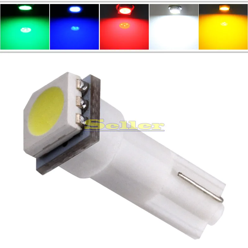 S & D 10 шт. T5 1 SMD красная приборная панель светодиодный светильник на танкетке лампа
