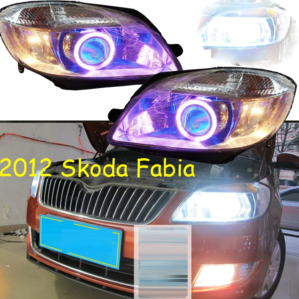 car Head light For Fabia Headlights 2009 2010 2011 2012 2013 2014year headlight DRL HI LO HID xenon | Автомобили и мотоциклы