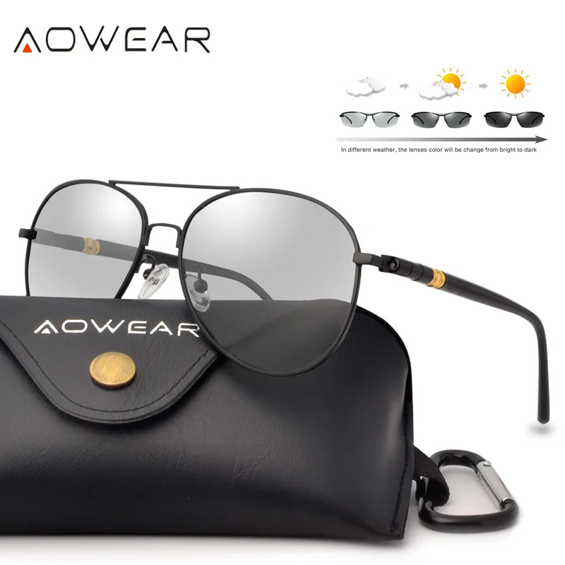 Солнцезащитные очки авиаторы AOWEAR для мужчин и женщин фотохромные