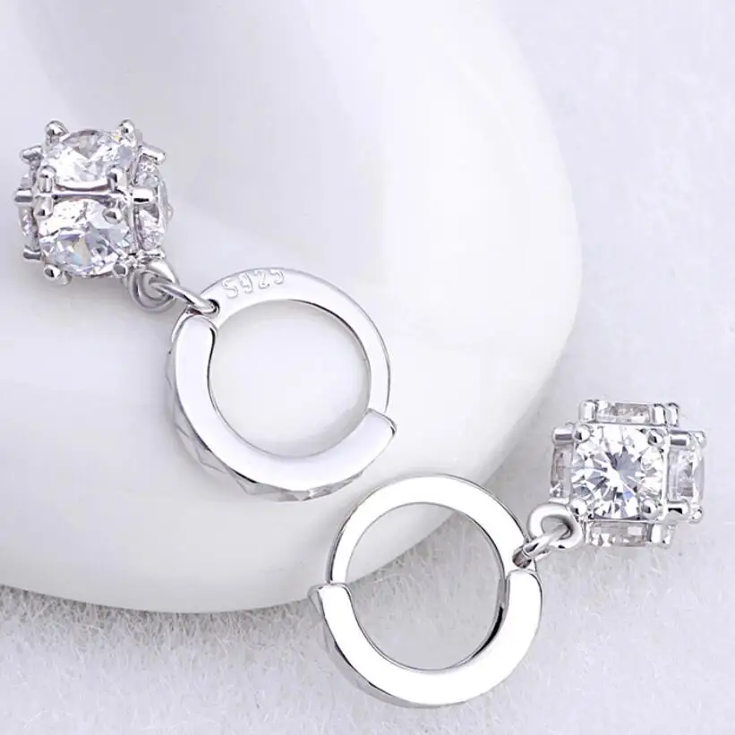 Fashionable Cubic zircon hoop earring for women | Украшения и аксессуары
