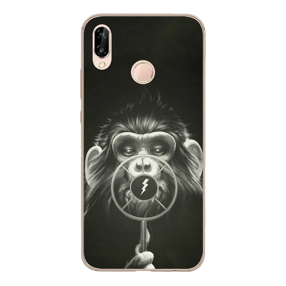 Для Huawei P20 Lite чехол 5 84 &quotМягкий ТПУ силиконовый Funda очки для курения обезьяна Nova 3e