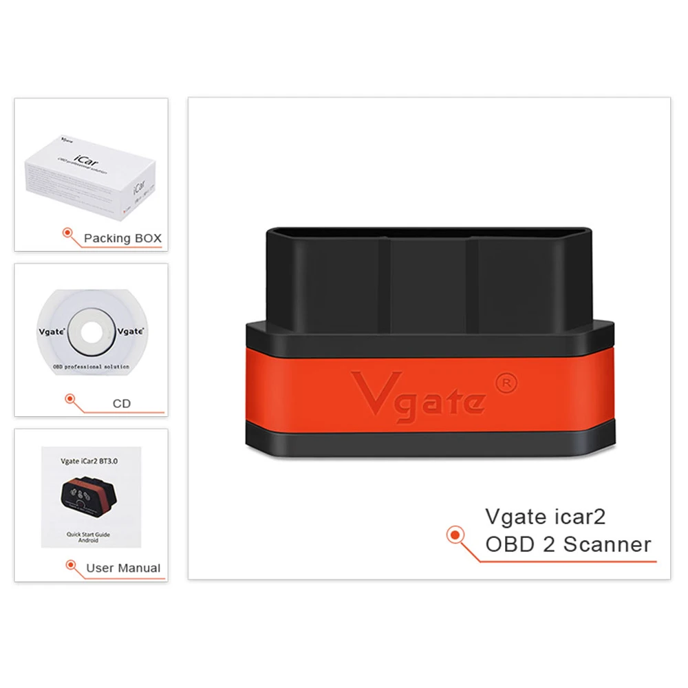 Vgate iCar2 ELM327 V2.1 Wifi для IOS/Android OBD2 сканер ELM 327 Bluetooth OBDII диагностический инструмент