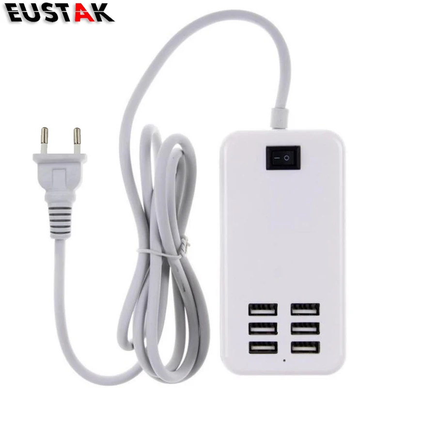6 портов 20 Вт USB настенное зарядное устройство 5 В 2A для Samsung LG G5 зарядка iPhone 4 7
