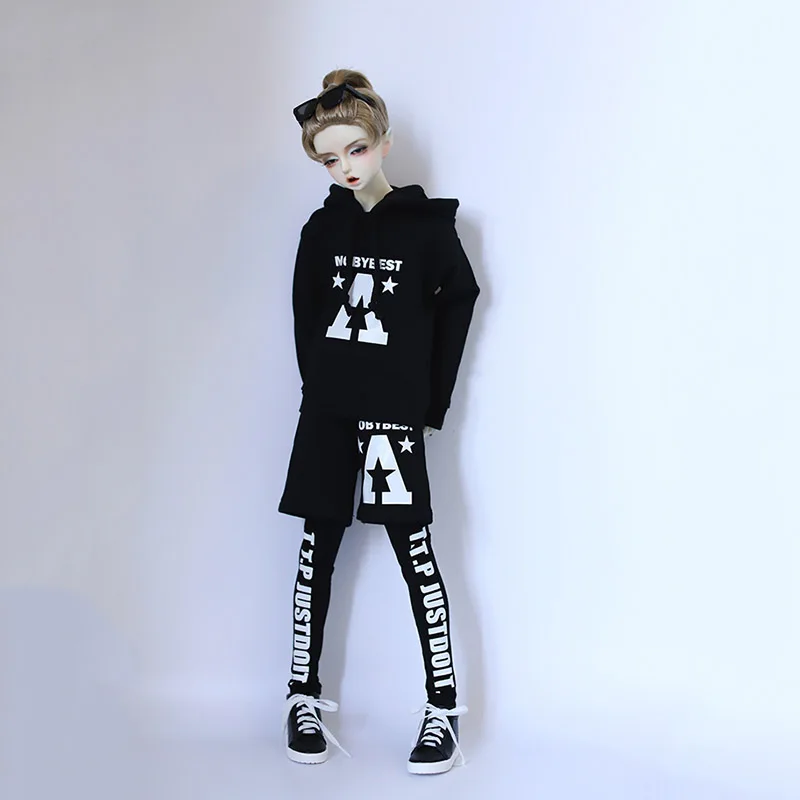 Одежда для кукол Bybrana 1/3 1/4 BJD черная рубашка с принтом + повседневные брюки|Куклы| |