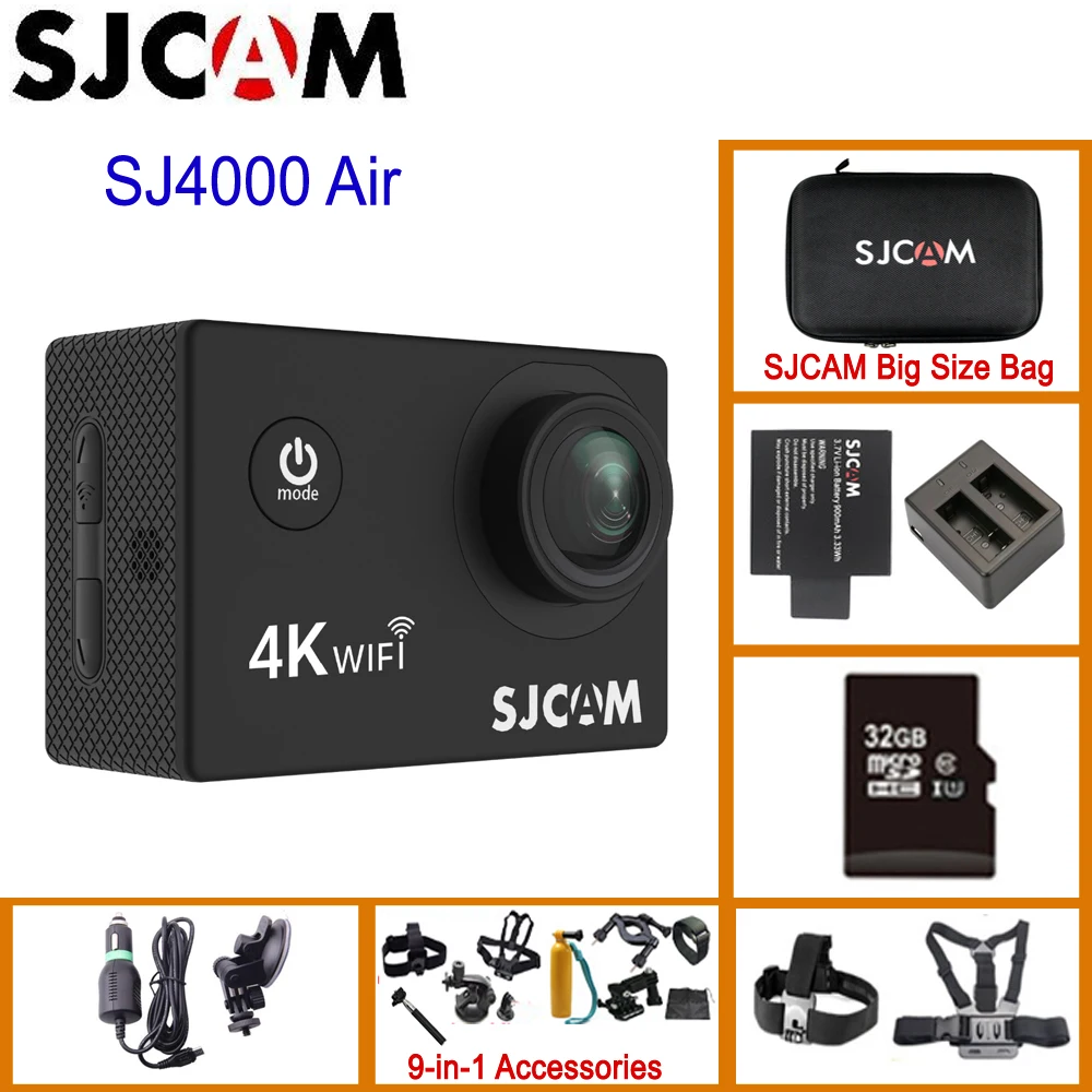 Экшн камера SJCAM SJ4000 AIR 4K 30fps Full HD набор микросхем Allwinner Wi Fi Спортивная DV 2 0 дюйма