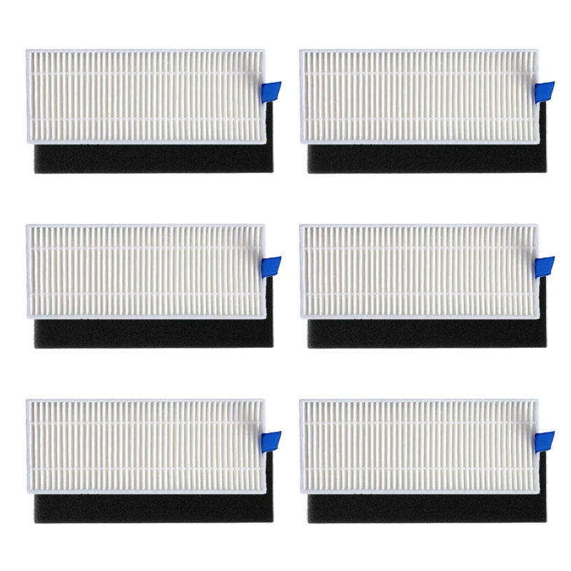 

6 шт. хлопковый фильтр и 6 шт. Hepa фильтр для Eufy Robovac 11 + 11 Plus Запчасти для робота-пылесоса Набор сменных пылевых фильтров
