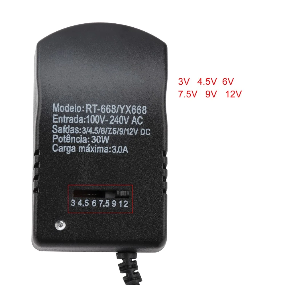 Регулируемый источник питания постоянного тока 3 в 4,5 6 в 7,5 в 9 в 12 В DC12V трансформаторы переменного тока 110 В 220 В 100~ 240 светодиодный адаптер драйвера IL
