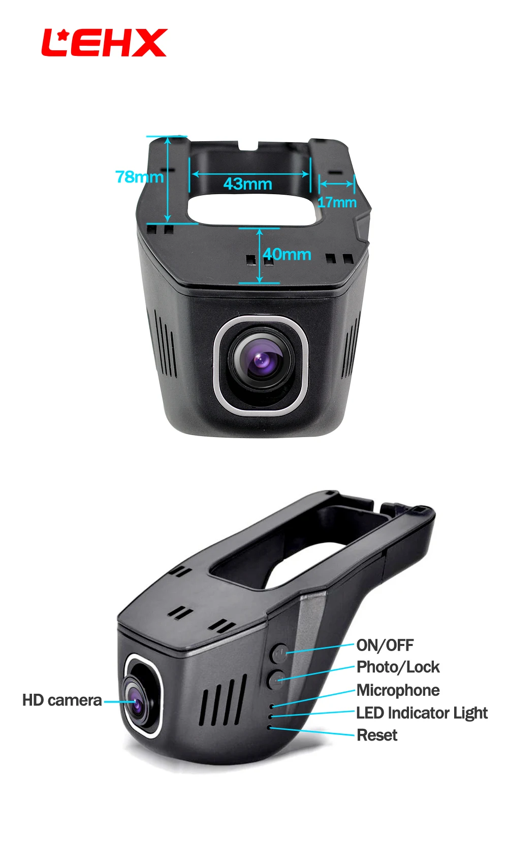 WiFi автомобильный видеорегистратор Novatek 96655 IMX 322 Full HD 1080p Универсальный видеорегистратор с gps(опционально