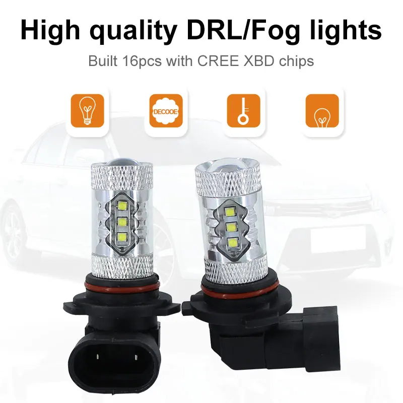 Светодиодные противотуманные фары CANbus 9006 HB4 80 Вт без ошибок для VW Golf 6 MK6 2009 2012 Scirocco