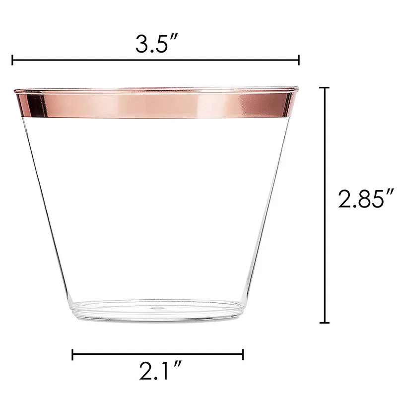 25 Small Rose Cups Одноразовые пластиковые тарелки для посуды, скатерть из розового золота, 7 шт., воздушный шар для свадьбы, вечеринки в честь рождения ребенка - Цвет: 25 Small Rose Cups